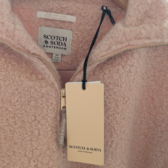 NWT Scotch & Soda Soft Pink Fleece Jacket/Sweater Pullover - Picture 3 of 7